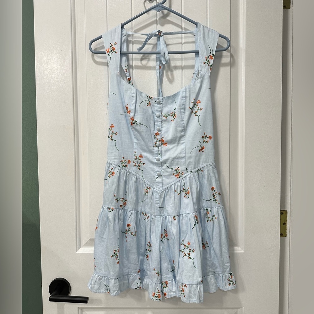NWOT Wild Fable Light Blue Romper in Floral Prints